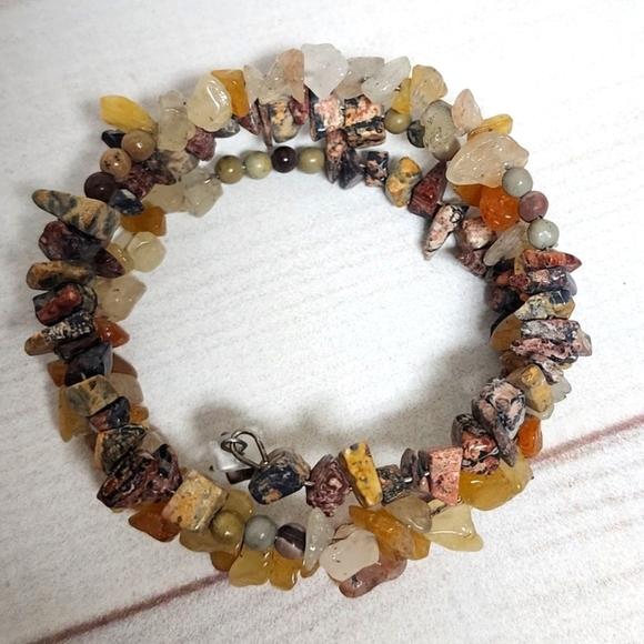 New Coil Wrap Beaded Bracelet Handmade - Picture 4 of 5